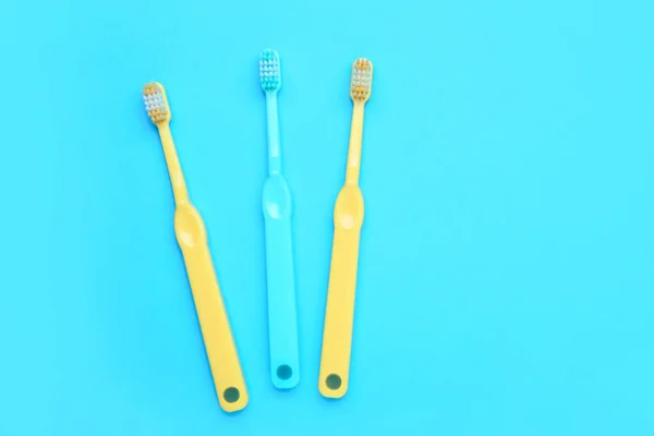 Tooth Brushes Color Background — Stock Photo, Image