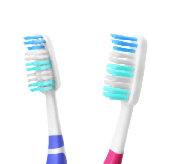Tandenborstels Witte Achtergrond — Stockfoto