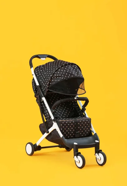 Modern Baby Stroller Color Background — Stock Photo, Image