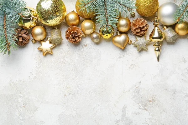 Beautiful Christmas Composition Light Background — Stock Photo, Image