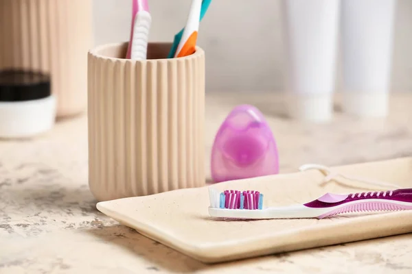 Set Oral Hygiene Table — Stock Photo, Image