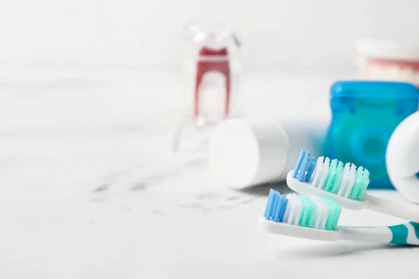 Set Oral Hygiene Table — Stock Photo, Image