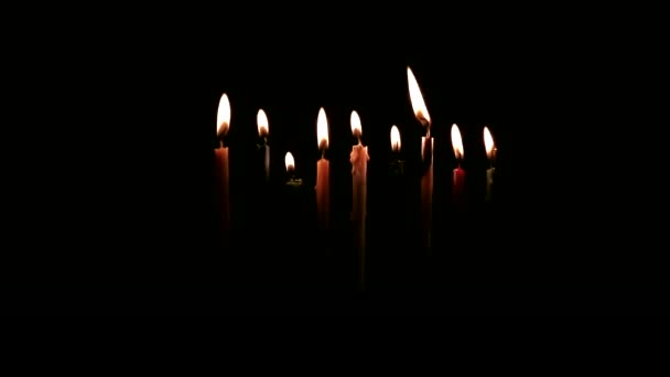 Quemando Velas Oscuridad Hanukkah Celebración — Vídeos de Stock