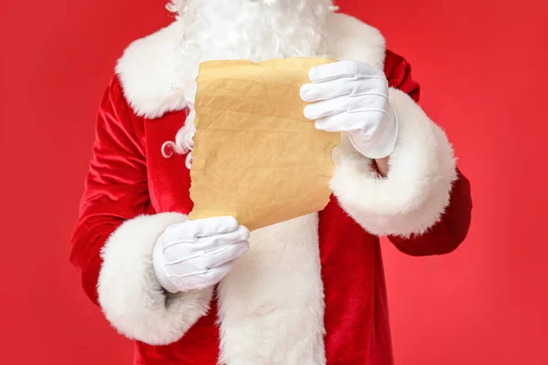 Kerstman Met Letter Kleur Achtergrond — Stockfoto