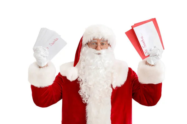 Santa Claus Letters White Background — Stock Photo, Image