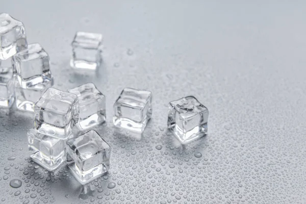 Ice Cubes Grey Background — Stock Photo, Image