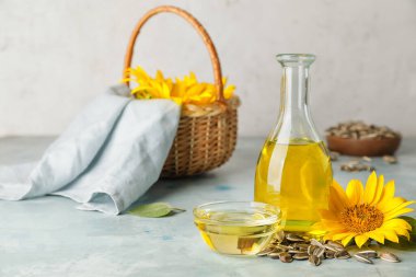 Masada ayçiçeği yağı ile kompozisyon
