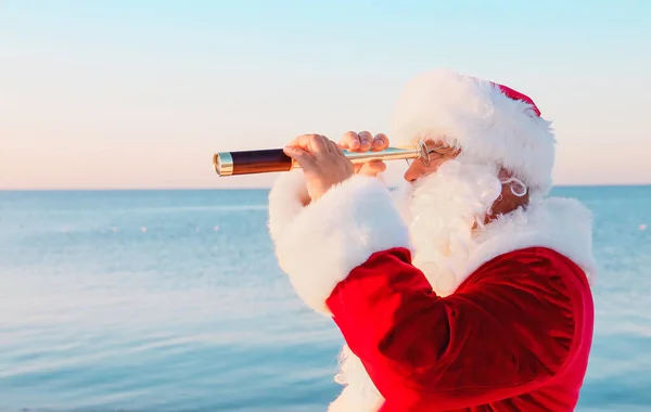 Санта Клаус Склодувом Морському Курорті Різдвяна Відпустка — стокове фото