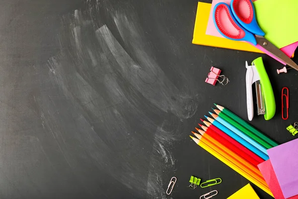 Set School Stationery Blackboard — Stock Photo, Image