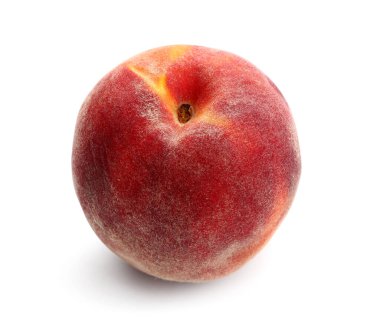 Beyaz arka planda olgun şeftali