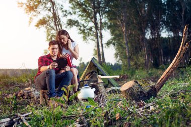 Kampçılar dijital tablet ile