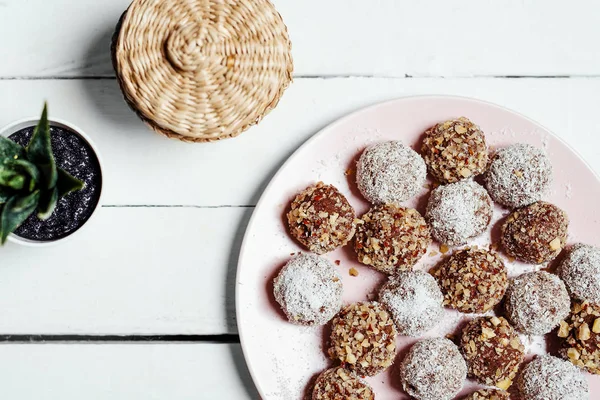 Bollar Kokos Och Choklad — Stockfoto