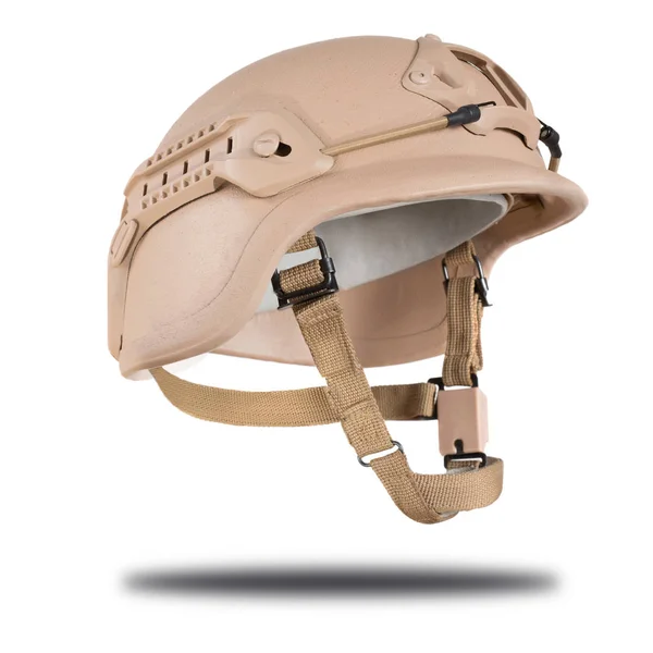 Casque Militaire Isolé Fond Blanc — Photo