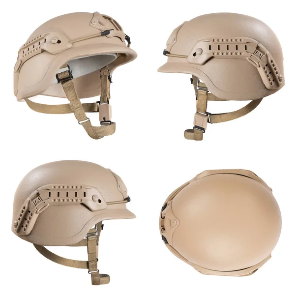 Casque Militaire Isolé Fond Blanc — Photo