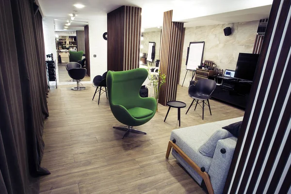 Interior of modern hair salon