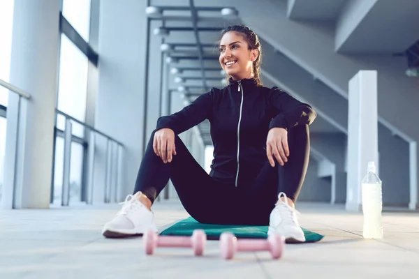 Gelukkig Jonge Fitness Vrouw — Stockfoto