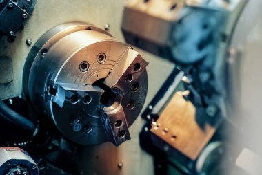İş yerinde bir Cnc makine Close-Up 