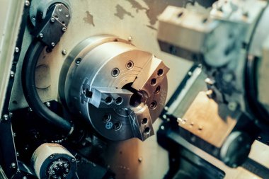 İş yerinde bir Cnc makine Close-Up 