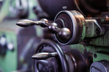 Eski geleneksel metal iş torna resim yakın