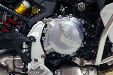 Motosiklet motoruna yakın çekim
