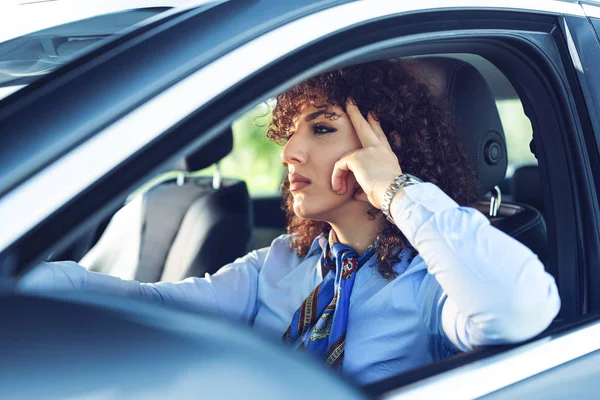 Beautiful Happy Woman Driving Her Car — Stock Photo, Image