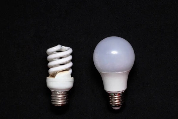 Lampes Halogènes Led Économes Énergie Concept Conservation Électricité Sélection Des — Photo