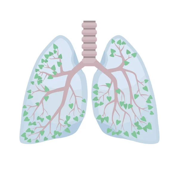 Polmoni Umani Concetto Polmoni Sani Sistema Respiratorio Vettore — Vettoriale Stock