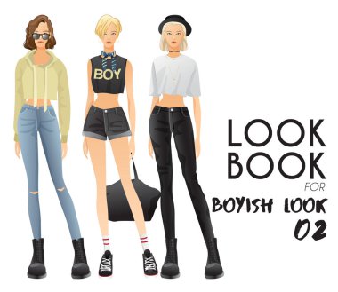 Çocuksu bakmak için şablon kıyafetler ve aksesuarlar ile vücut: vektör çizim