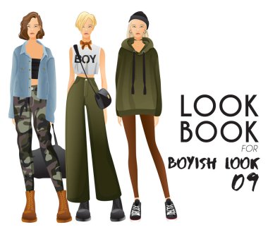 Çocuksu bakmak için şablon kıyafetler ve aksesuarlar ile vücut: vektör çizim