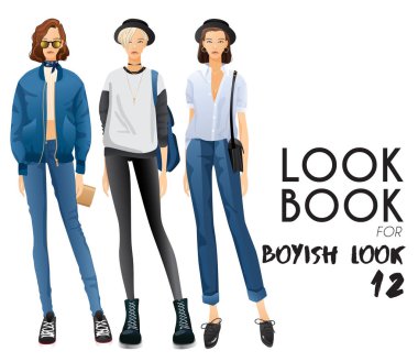 Çocuksu bakmak için şablon kıyafetler ve aksesuarlar ile vücut: vektör çizim