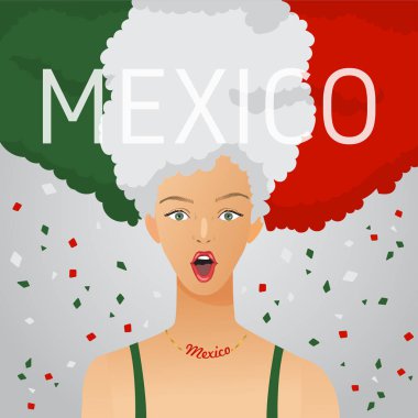 Ulusal bayrak Afro saç kadınla şaşırttı: vektör çizim