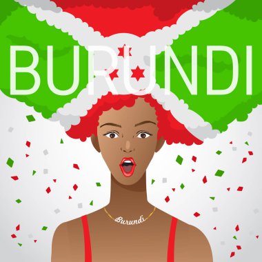 Ulusal bayrak Afro saç kadınla şaşırttı: vektör çizim