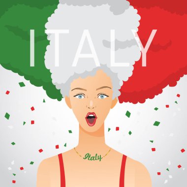 Ulusal bayrak Afro saç kadınla şaşırttı: vektör çizim