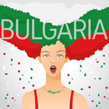 Ulusal bayrak Afro saç kadınla şaşırttı: vektör çizim