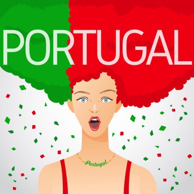 Ulusal bayrak Afro saç kadınla şaşırttı: vektör çizim