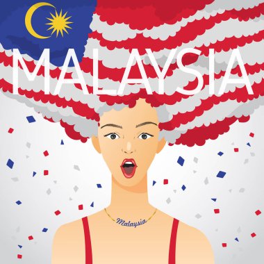 Ulusal bayrak Afro saç kadınla şaşırttı: vektör çizim