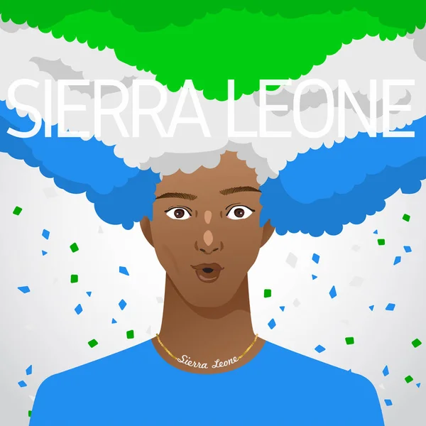 Здивувало Африканських Людина Національним Прапором Афро Волосся Векторні Ілюстрації — стоковий вектор