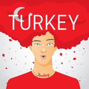 Ulusal bayrak Afro saçlı adamla şaşırttı: vektör çizim