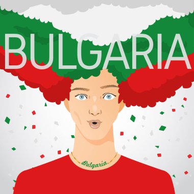 Ulusal bayrak Afro saçlı adamla şaşırttı: vektör çizim