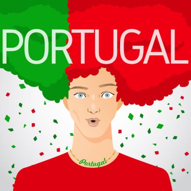 Ulusal bayrak Afro saçlı adamla şaşırttı: vektör çizim