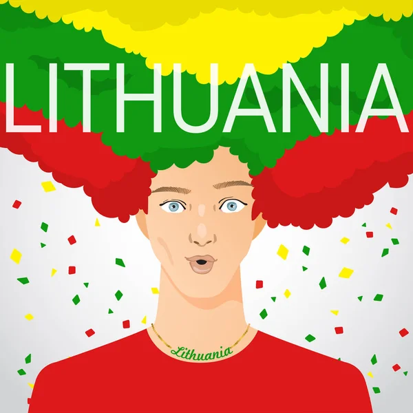 Ulusal bayrak Afro saçlı adamla şaşırttı: vektör çizim