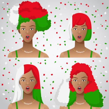 Ulusal bayrak saç kesimi kadınla şaşırttı: vektör çizim