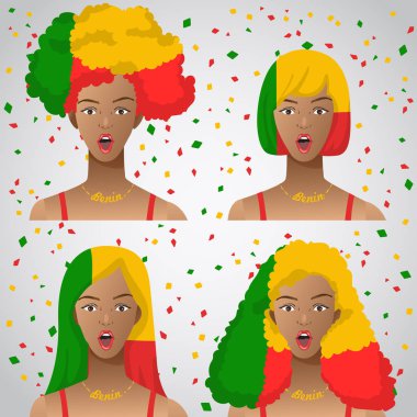 Ulusal bayrak saç kesimi kadınla şaşırttı: vektör çizim