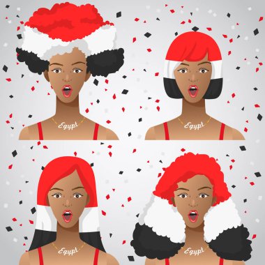 Ulusal bayrak saç kesimi kadınla şaşırttı: vektör çizim