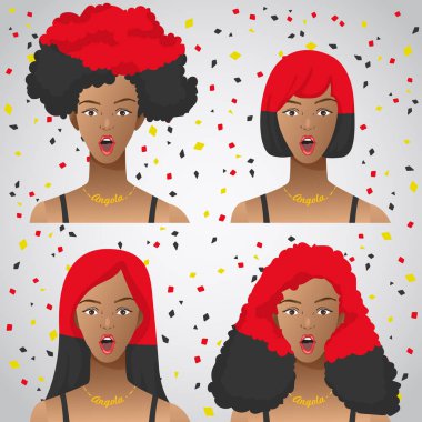 Ulusal bayrak saç kesimi kadınla şaşırttı: vektör çizim