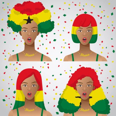 Ulusal bayrak saç kesimi kadınla şaşırttı: vektör çizim