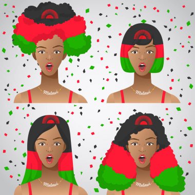 Ulusal bayrak saç kesimi kadınla şaşırttı: vektör çizim