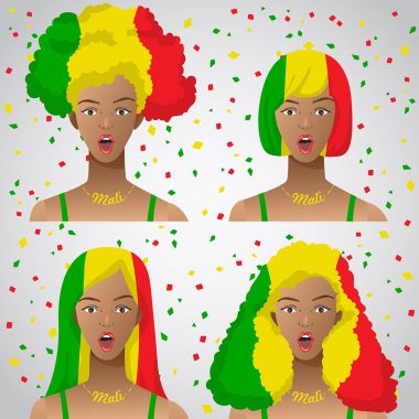 Ulusal bayrak saç kesimi kadınla şaşırttı: vektör çizim