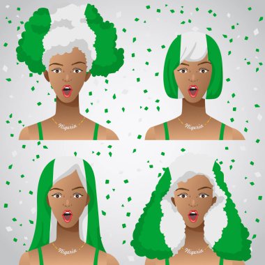 Ulusal bayrak saç kesimi kadınla şaşırttı: vektör çizim