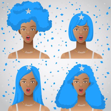 Ulusal bayrak saç kesimi kadınla şaşırttı: vektör çizim